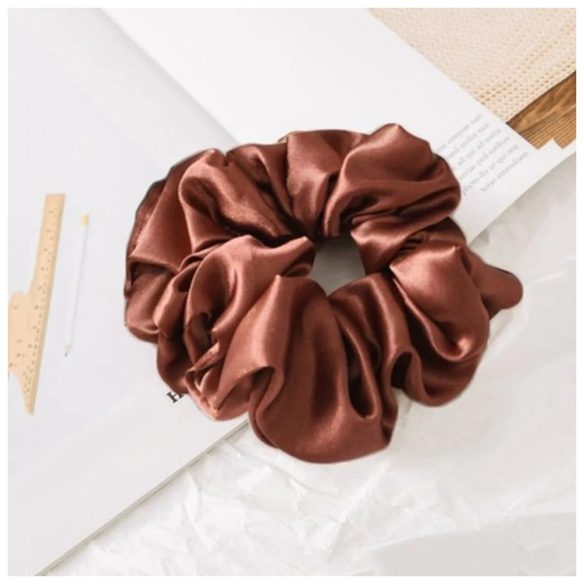 Scrunchy Elastic Hair Band Ponytail – Brown, Pink, Black, Coffee – Apricot