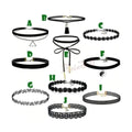 Velvet Black Choker Necklace – Set of 10, 4 – A, B, C, D, E, H, I, J, F