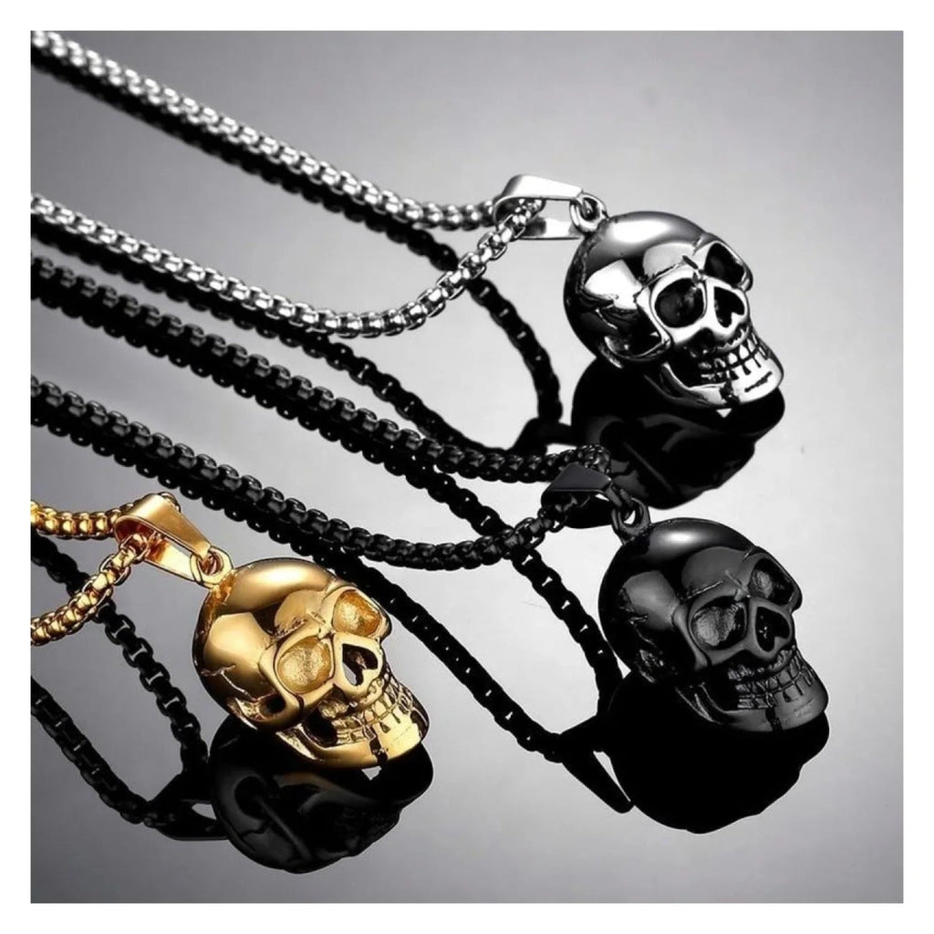 Skull Pendant Necklace Mens Womens Punk Party Jewellery