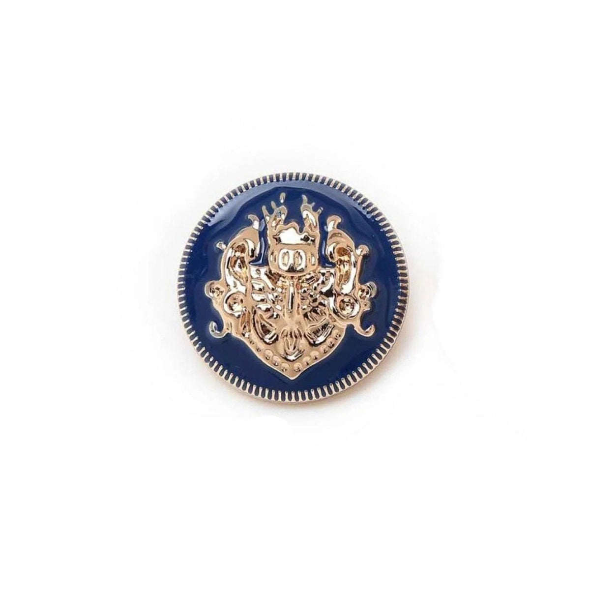Lion Metal Brooch Set 2 or 6 Pieces 10-25mm – 2x Gold Blue 15mm, 2x Gold Blue 25mm