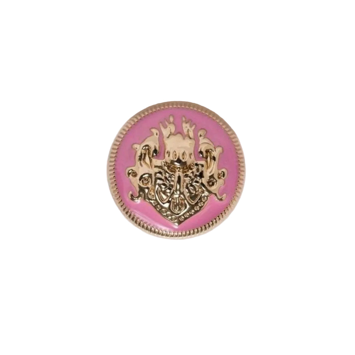 Lion Metal Brooch Set 2 or 6 Pieces 10-25mm – 2x Gold Pink 15mm, 2x Gold Pink 25mm