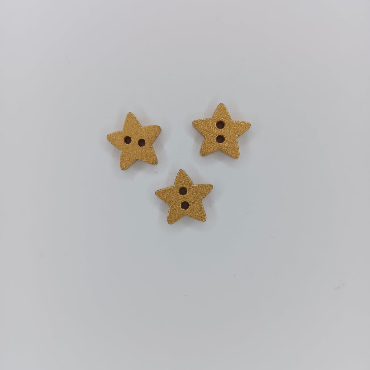 Star Wood Buttons 13mm 2 Holes – Silver & Gold