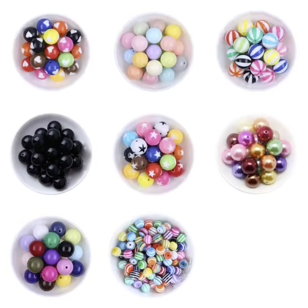 Resin Printed Round Beads 6mm-16mm – 20 or 180 pcs