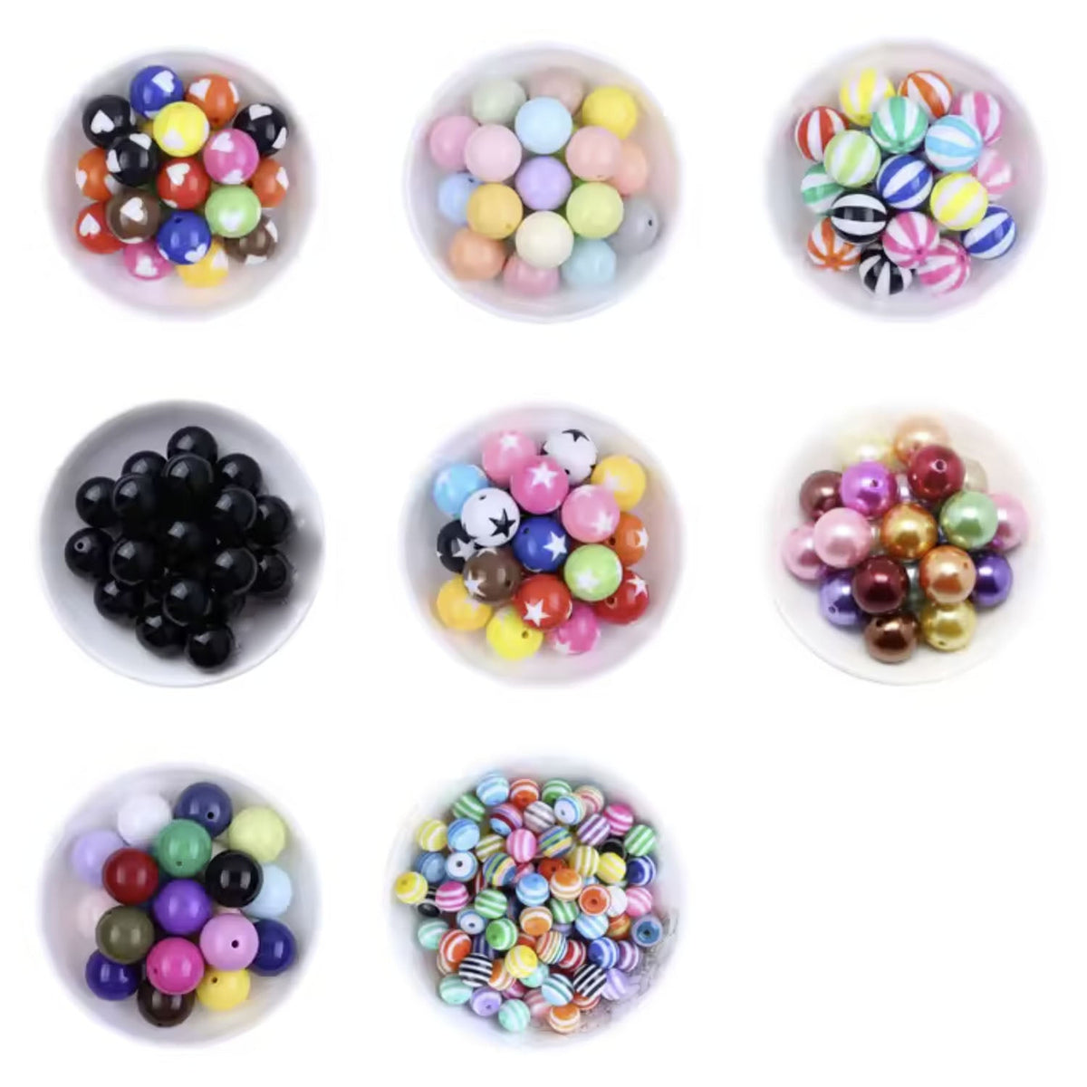 Resin Printed Round Beads 6mm-16mm – 20 or 180 pcs