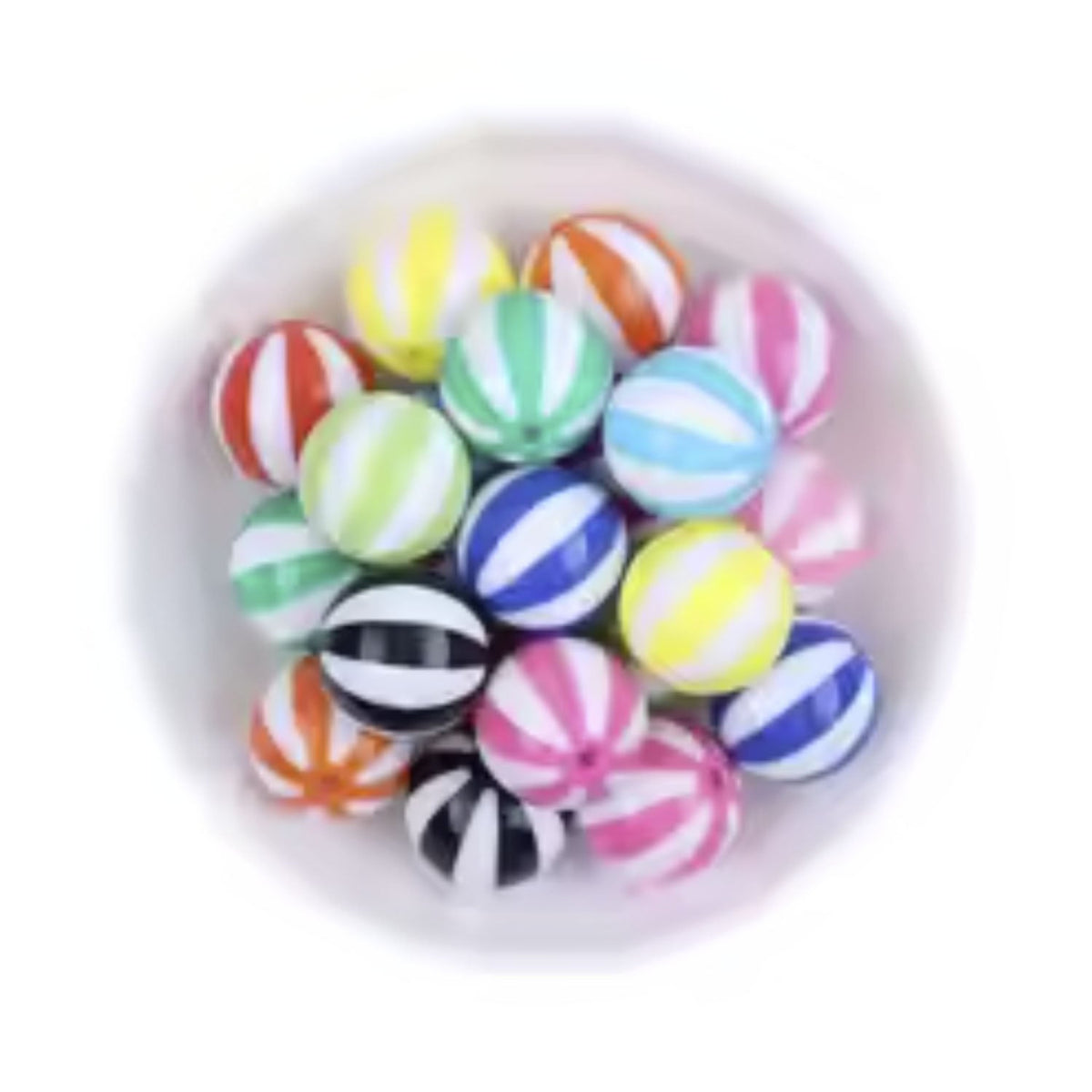 Resin Printed Round Beads 6mm-16mm – 20 or 180 pcs – 16mm Candy / 20pcs, 16mm Candy / 180pcs