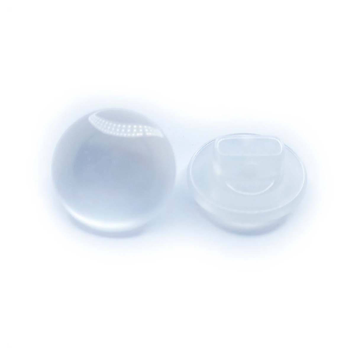 Acrylic Sewing Buttons 11mm Round Transparent Shank – Blue Grey / 20, Blue Grey / 40