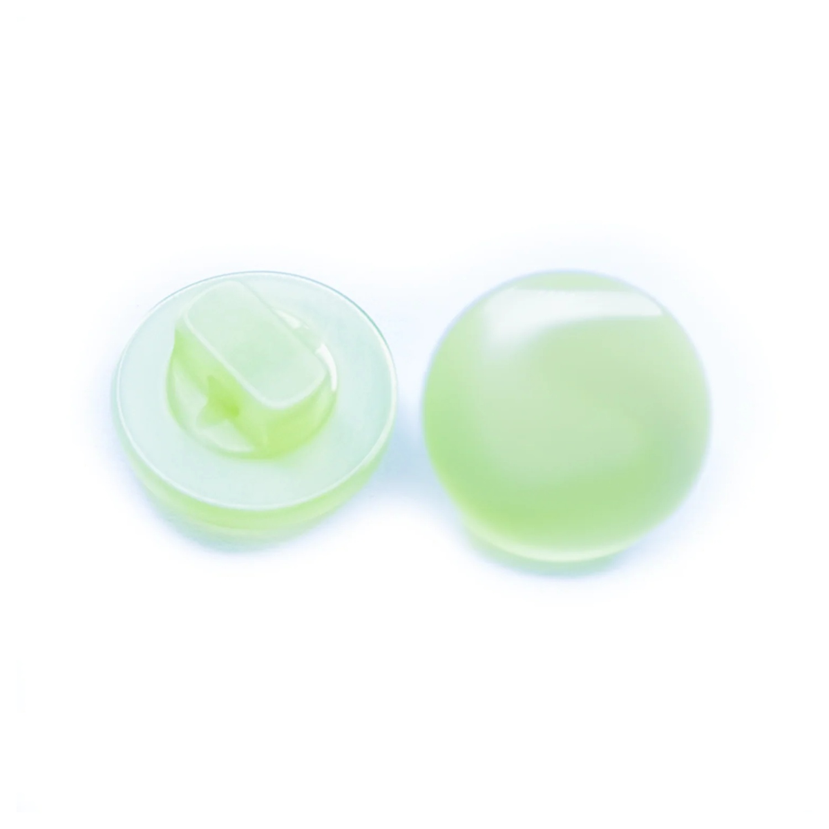 Acrylic Sewing Buttons 11mm Round Transparent Shank – Yellow Green / 20, Yellow Green / 40