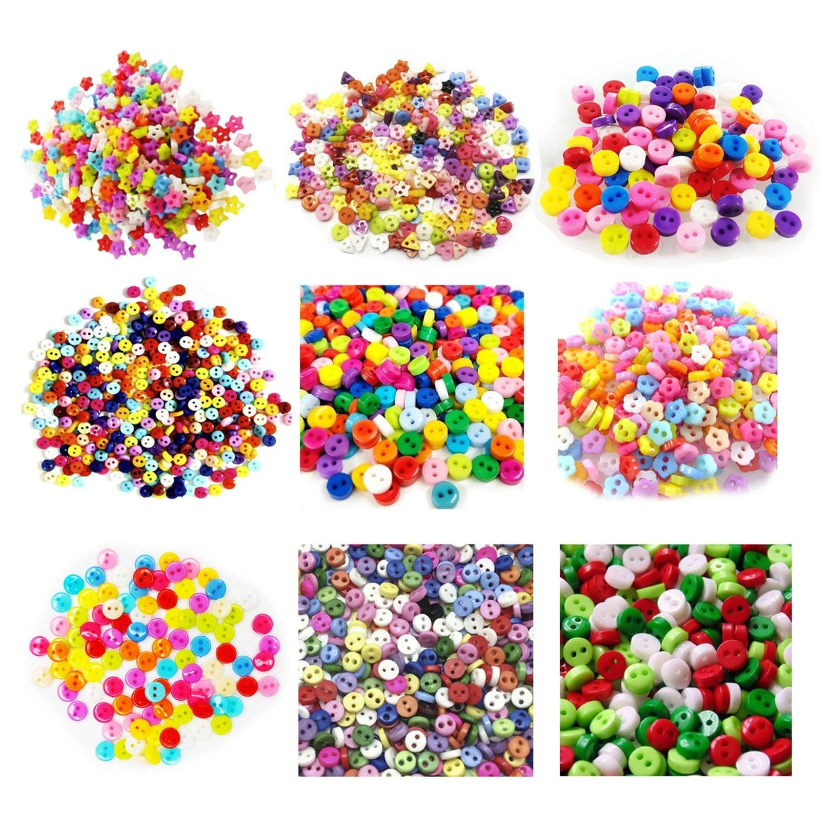 7.5mm Mixed Shape Buttons – 20-5000pcs