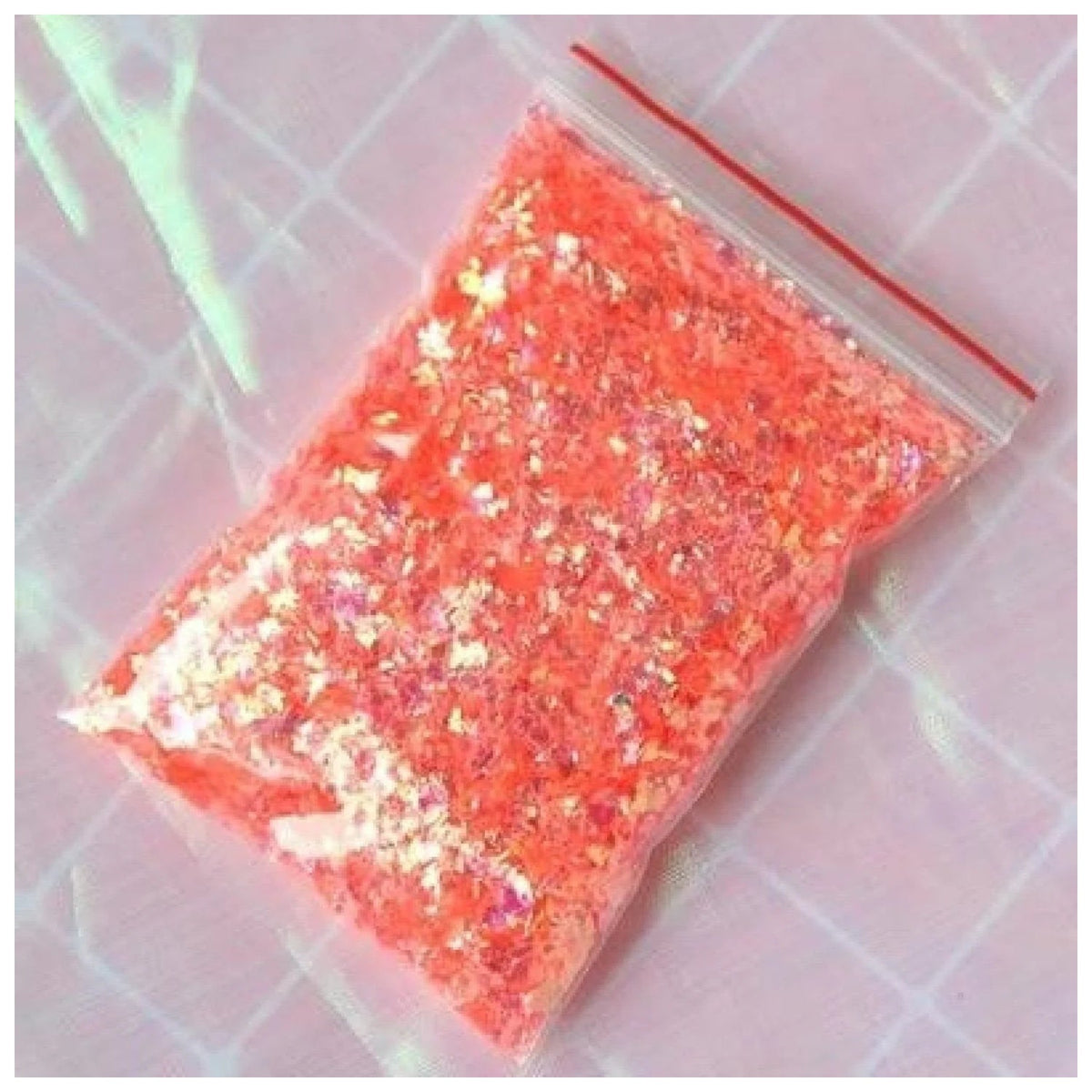 200g Holographic Nail Flake Glitter 3D Sequin – Orange/Pink