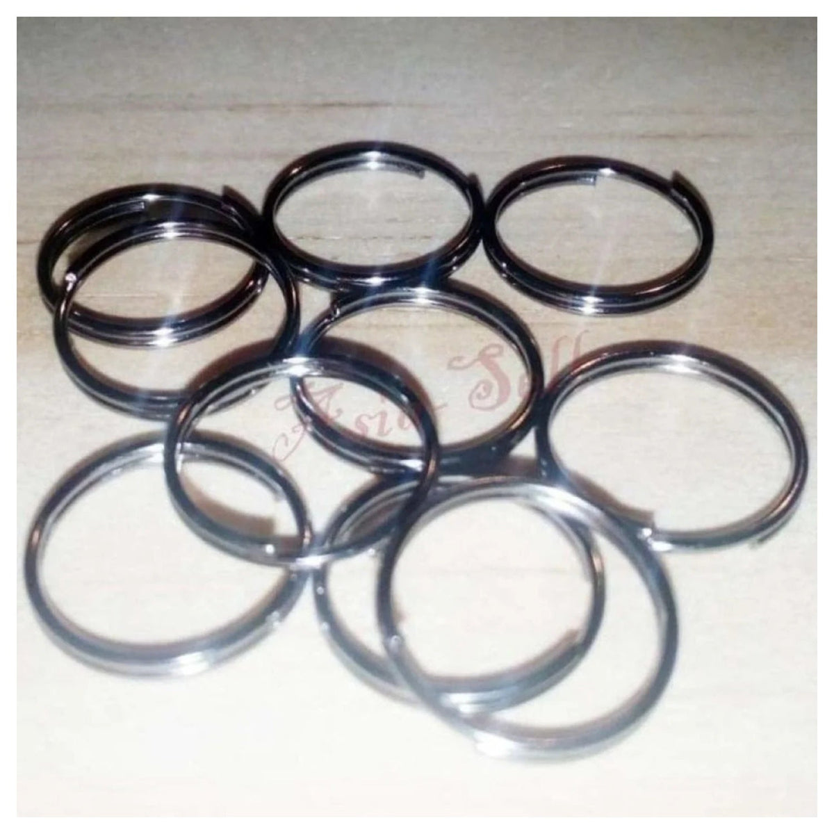200pcs 12mm Dark Silver/Black Split Key Rings