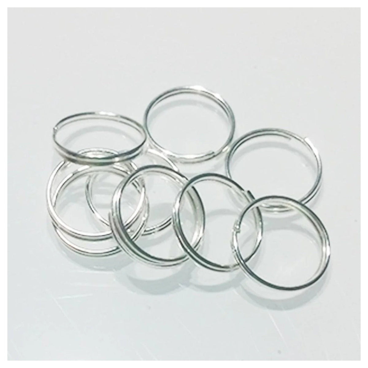 12mm Light Silver Split Key Rings – 200pcs Double Loop