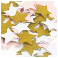 200pcs 3cm Star Confetti – White, Pink, Glitter, Gold