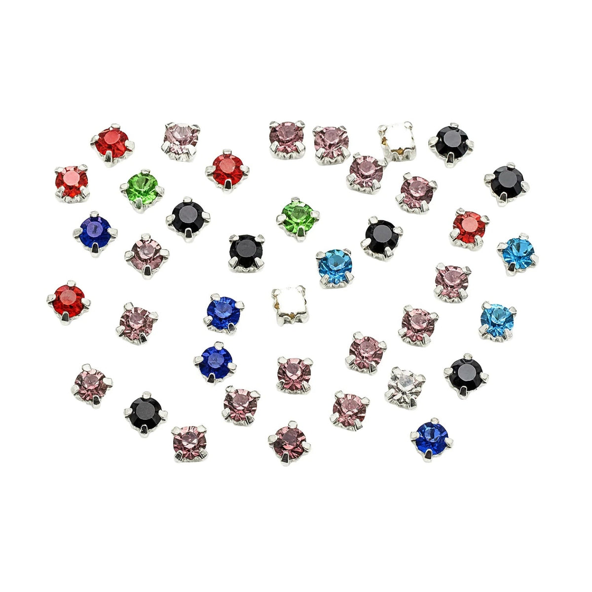 200 pcs 4mm ss16 Flatback Silver Rhinestones