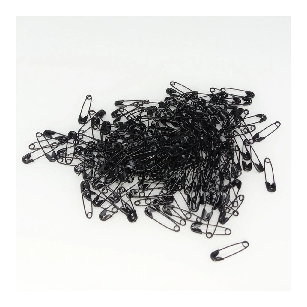 200 Mini Safety Pins 18mm Black Gold Silver – Black