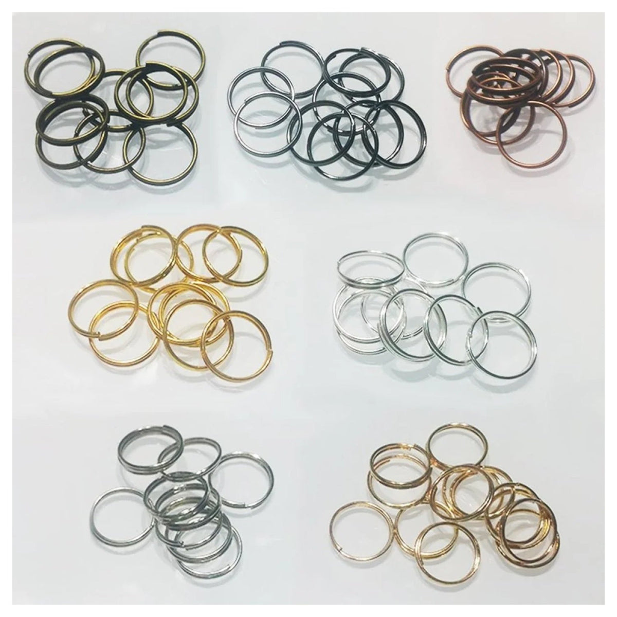 200pcs Split Key Rings Small 4mm-12mm Silver & Gold
