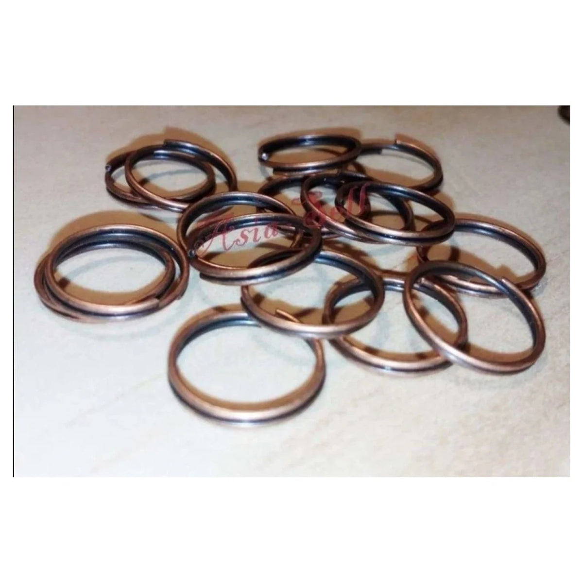 200 × 10mm Bronze Split Key Rings Small Double Loop