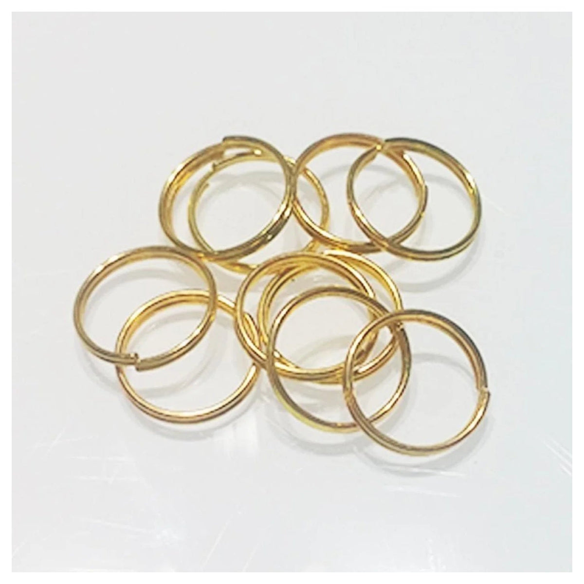 200x 12mm Gold Split Key Rings Small Double Loop