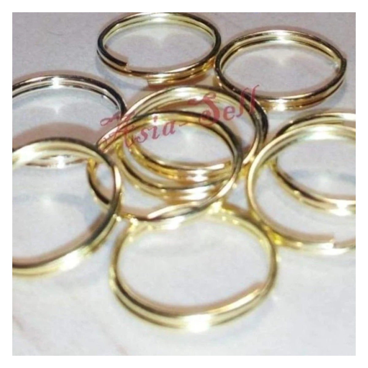 200 x 8mm Gold Split Key Rings Small Double Loop