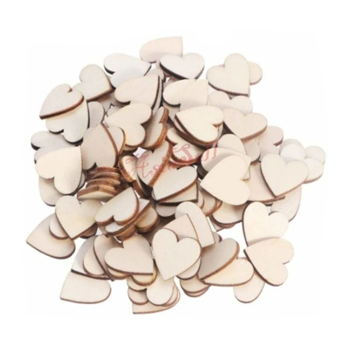 200 Wooden Heart Charms 6-12mm DIY Craft Wood