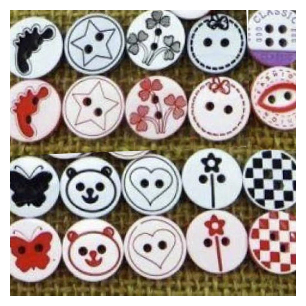 12.5mm 2/4 Hole Mixed Colour Buttons 20pcs – Mixed