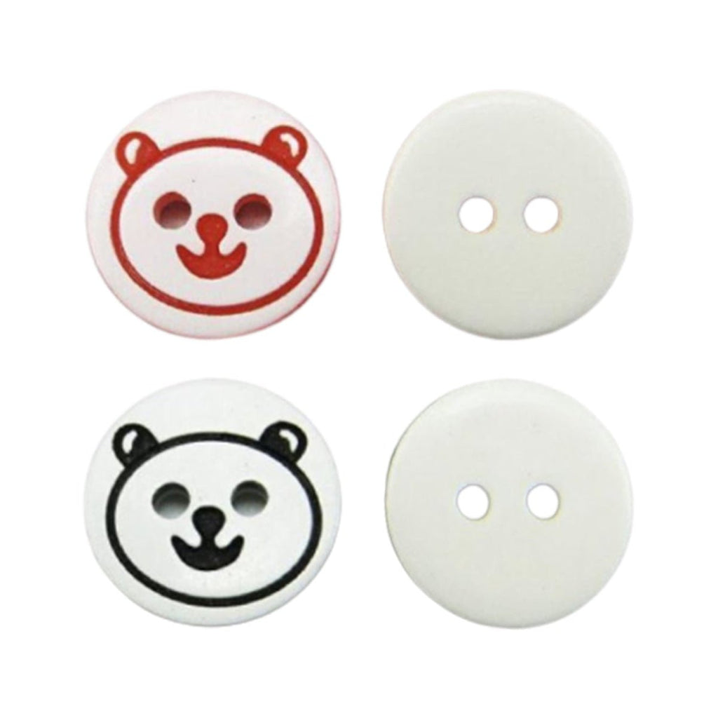12.5mm Bear Pattern Resin Buttons – 20pcs