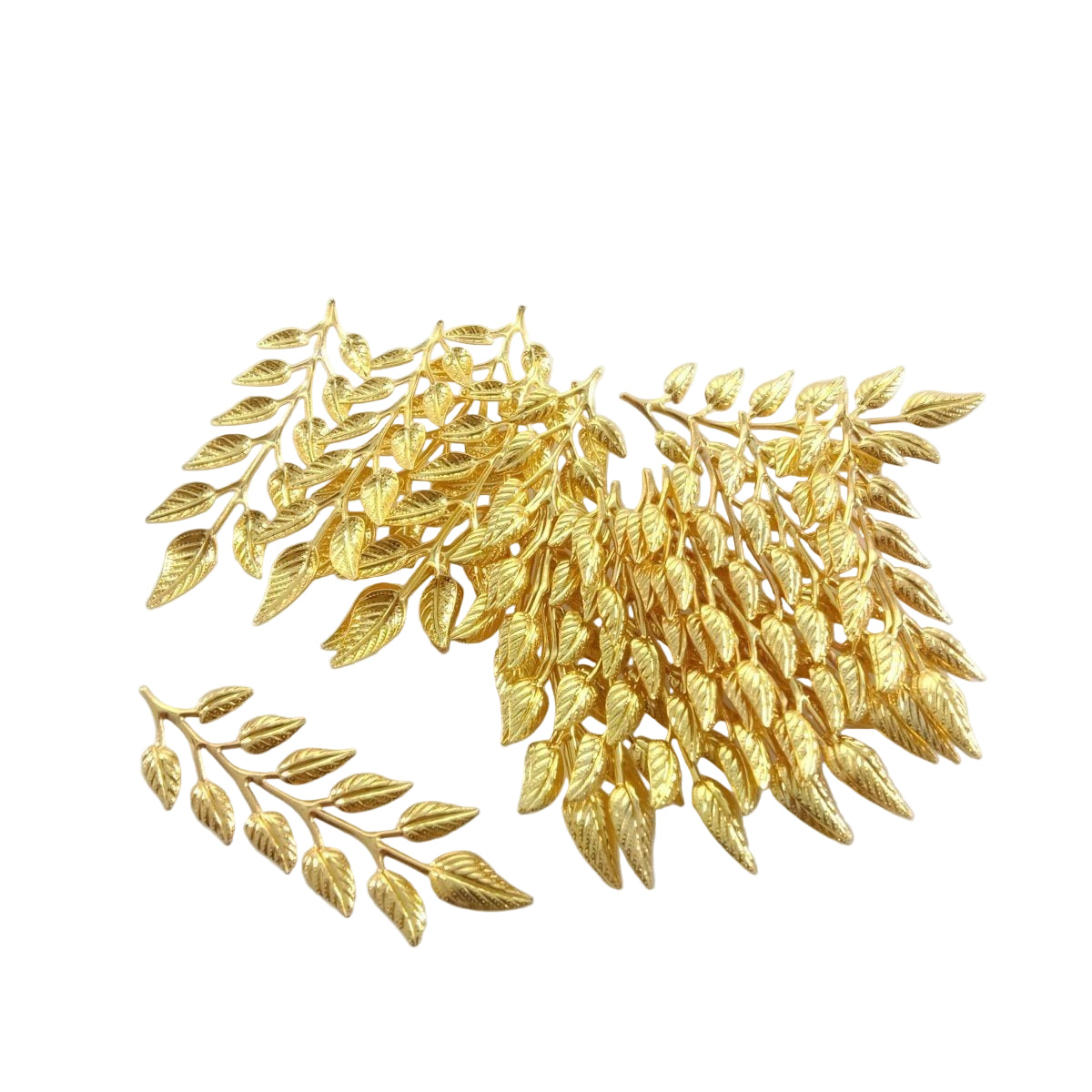 20pcs 19x64mm Gold Bronze Brass Silver Colour Leaf Leaves Charm Pendant Jewellery Making Craft DIY - Gold - Asia Sell