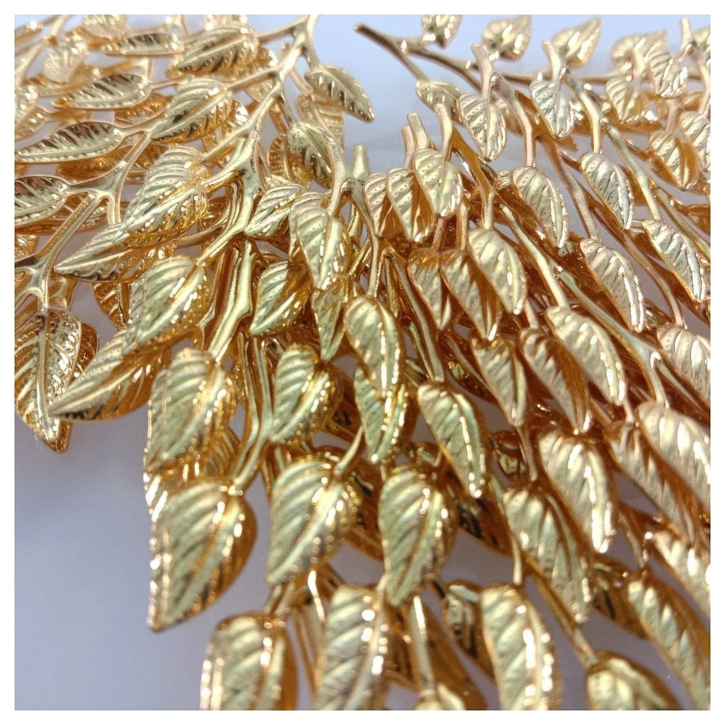 20pcs 19x64mm Gold Bronze Brass Silver Colour Leaf Leaves Charm Pendant Jewellery Making Craft DIY - Gold - Asia Sell