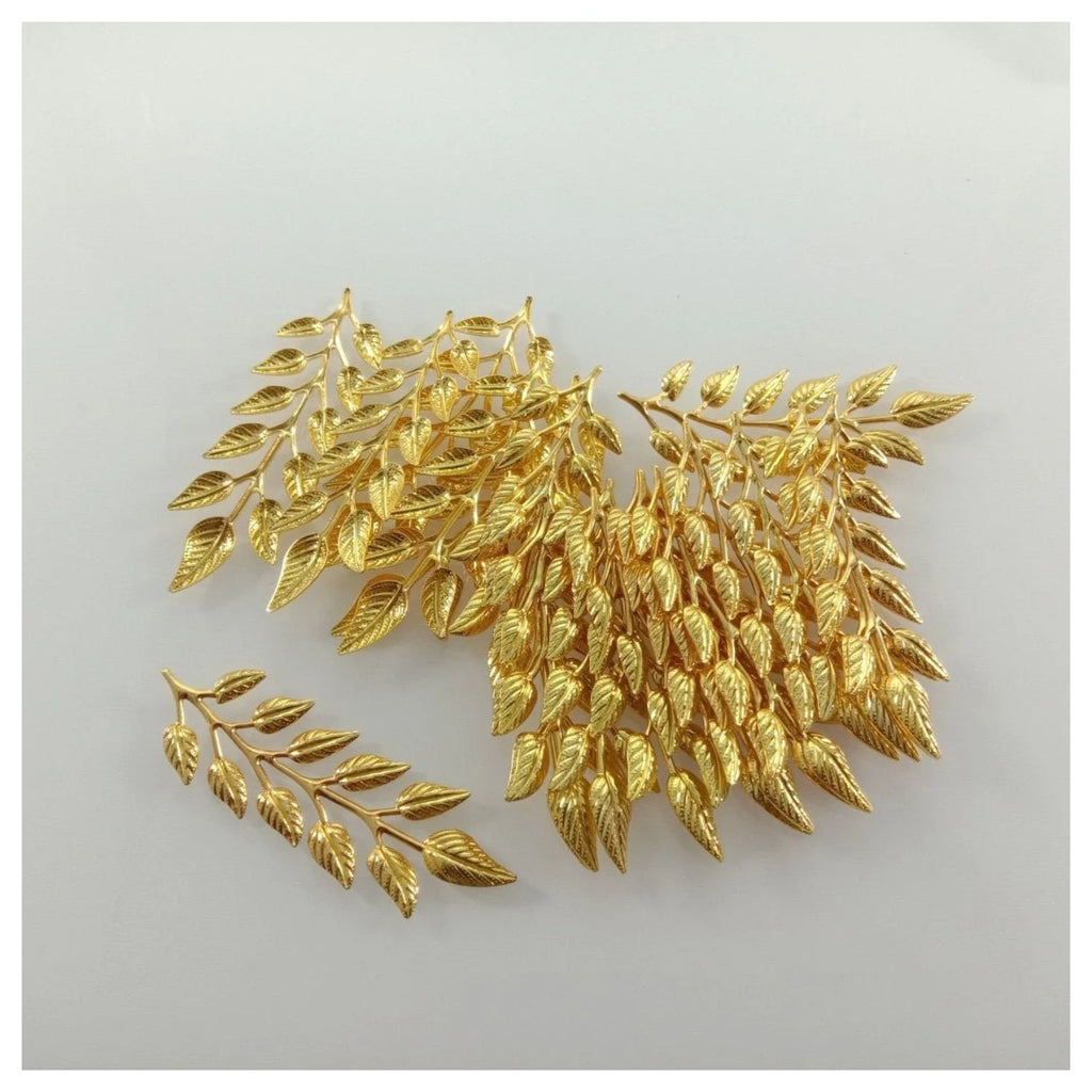 20pcs 19x64mm Gold Bronze Brass Silver Colour Leaf Leaves Charm Pendant Jewellery Making Craft DIY - Gold - Asia Sell