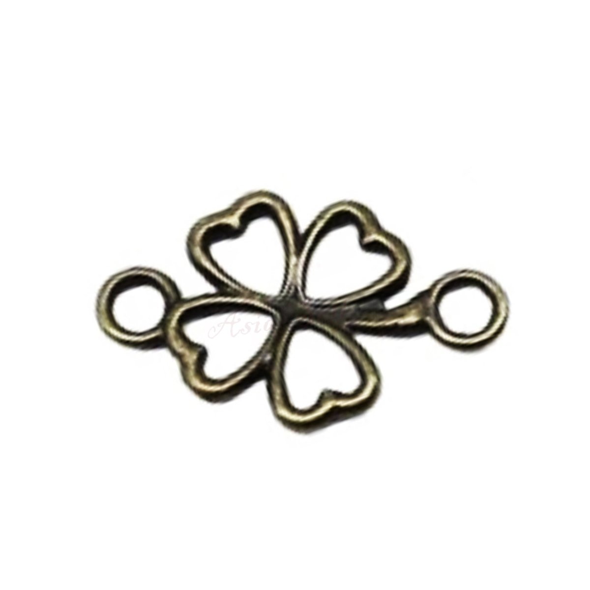 20x12mm 4 Leaf Clover Charm Connector – Bronze Silver Gold – Bronze