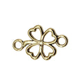 20x12mm 4 Leaf Clover Charm Connector – Bronze Silver Gold – Gold