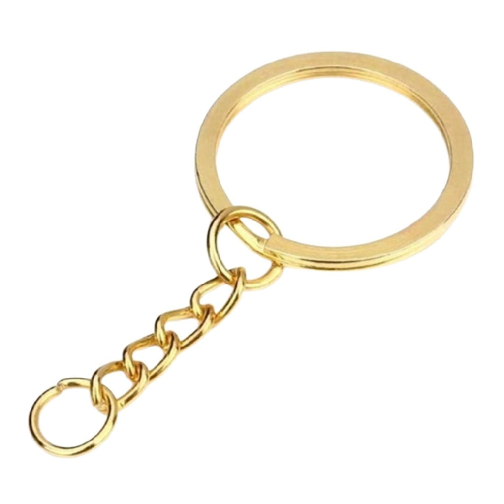 20pcs 25mm Gold Ancient Keyring Split Ring Chain Key Chains – Gold