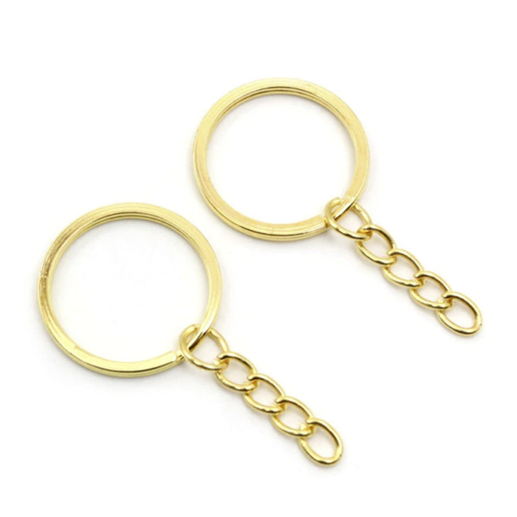 20pcs 25mm Rose Gold Ancient Keyring Split Ring – Gold