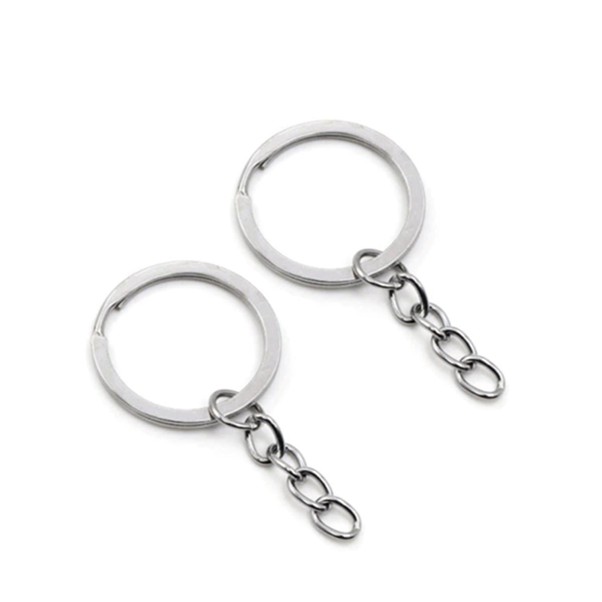 20pcs 25mm Rose Gold Ancient Keyring Split Ring – Rhodium