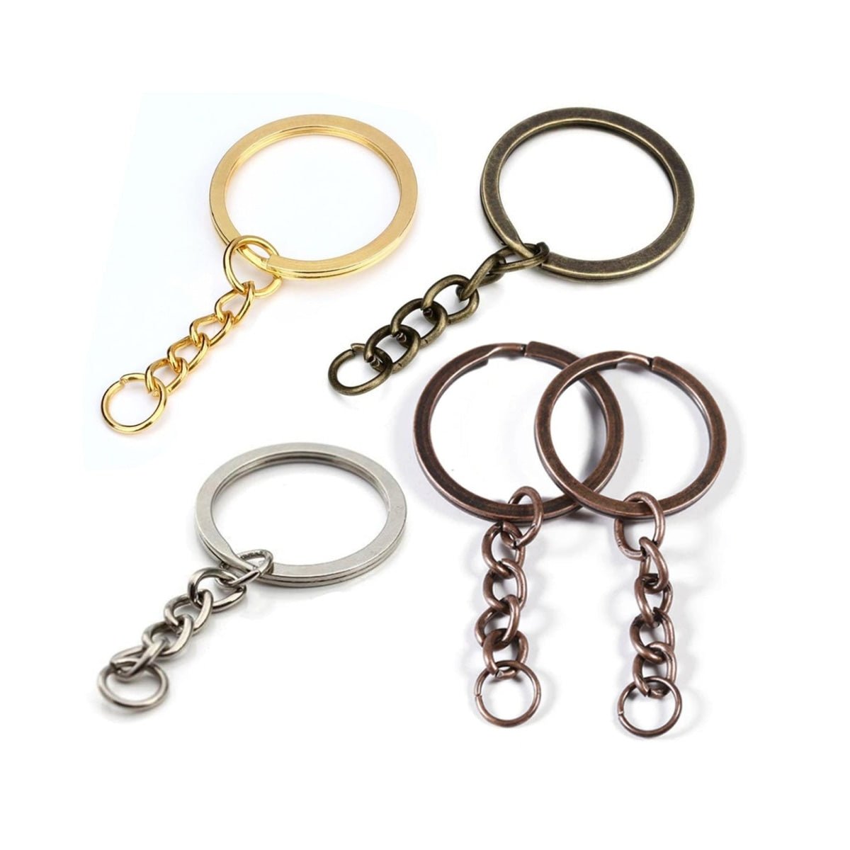 28mm Ancient Keyring Split Ring Key Chains – 20pcs