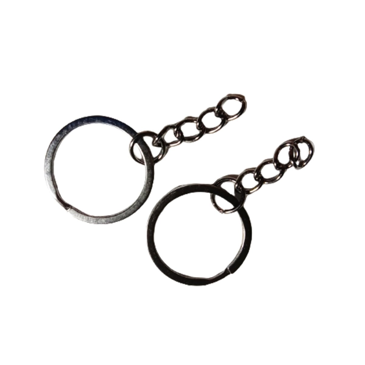 28mm Rose Gold Ancient Keyring Split Ring Chain Key Rings – Gun Black