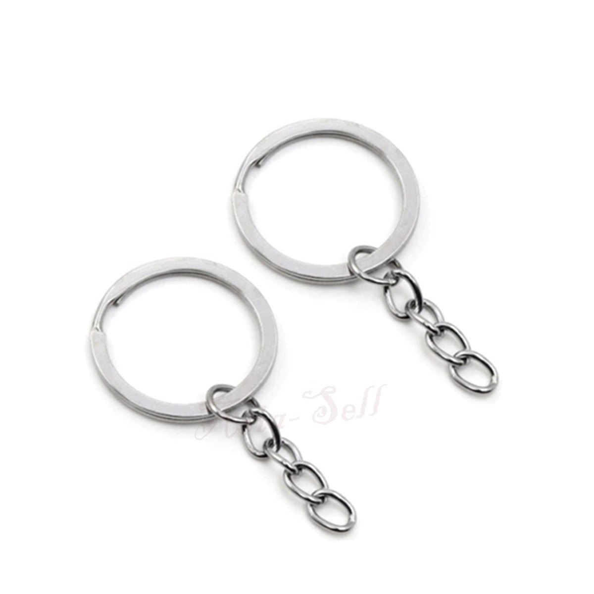 28mm Rose Gold Ancient Keyring Split Ring Chain Key Rings – Rhodium