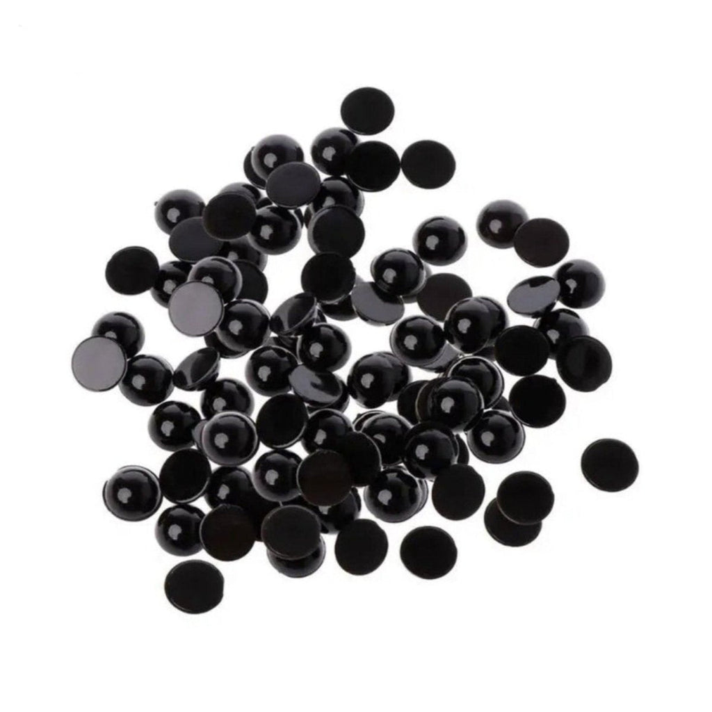 20pcs Round Flat Black Plastic Doll Eyes 3-18mm – 3mm, 4mm, 5mm, 6mm, 7mm, 8mm, 10mm, 12mm, 14mm, 16mm, 18mm