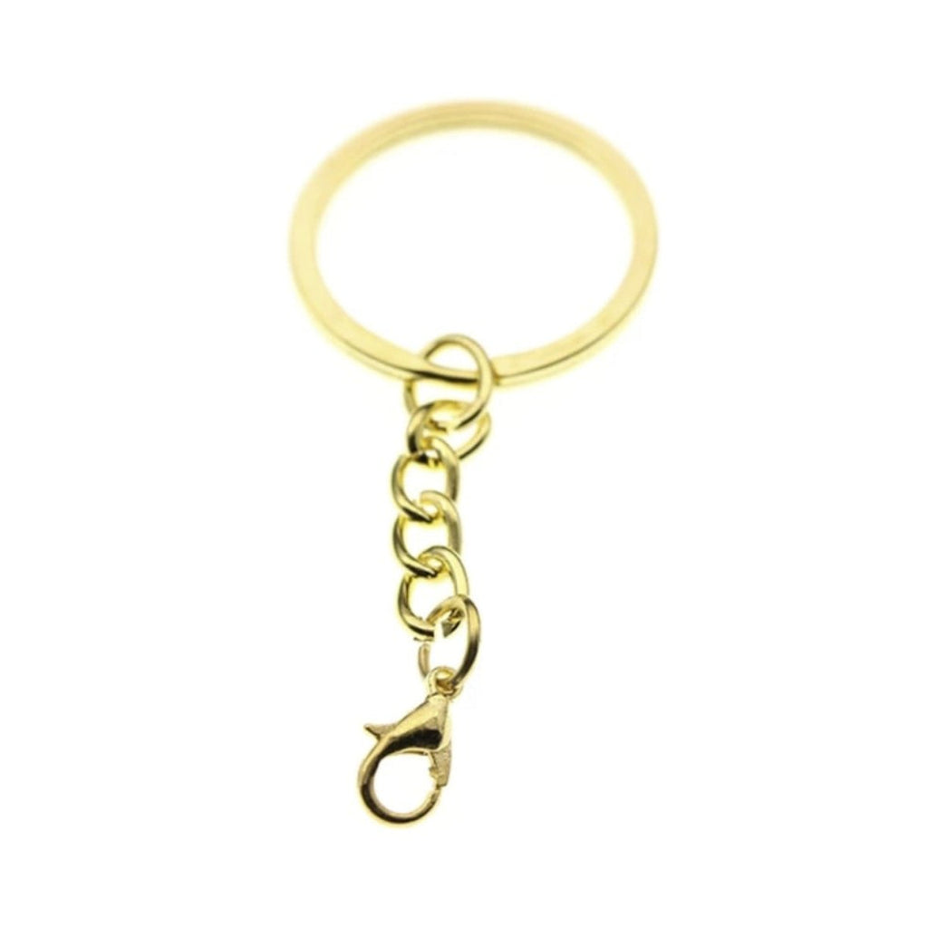 30mm Gold or Rhodium Lobster Claw Keyring (20 pcs) – Gold