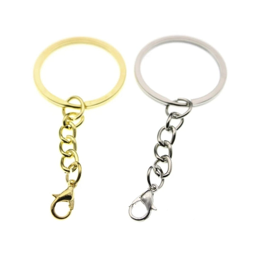 30mm Gold or Rhodium Lobster Claw Keyring (20 pcs)