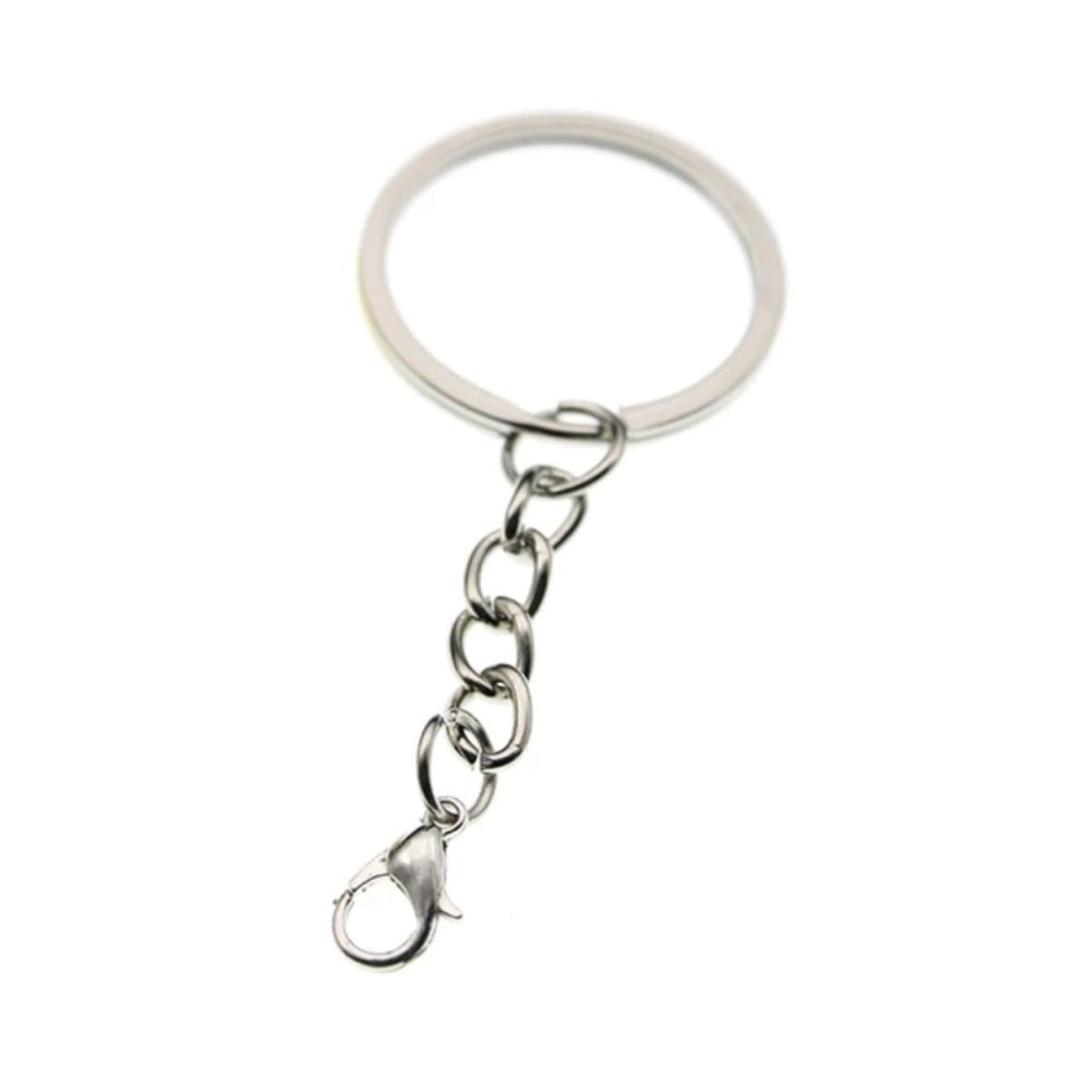 30mm Gold or Rhodium Lobster Claw Keyring (20 pcs) – Rhodium