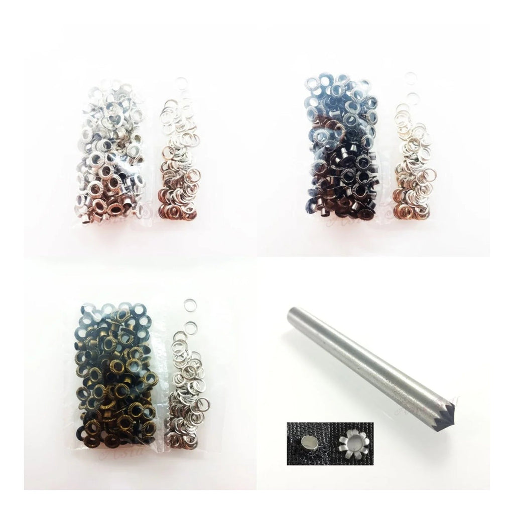 20pcs 4.5mm Striped Eyelet Rivets Metal Buttonholes