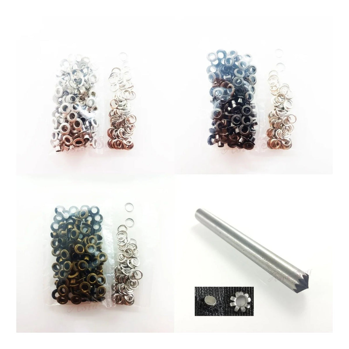 20pcs 4.5mm Striped Eyelet Rivets Metal Buttonholes