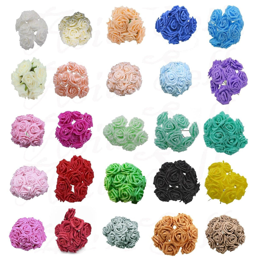 20pcs 7cm Artificial Foam Rose Bouquet