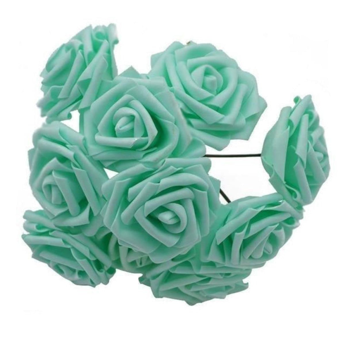 20pcs 7cm Artificial Foam Rose Bouquet – Mint Green