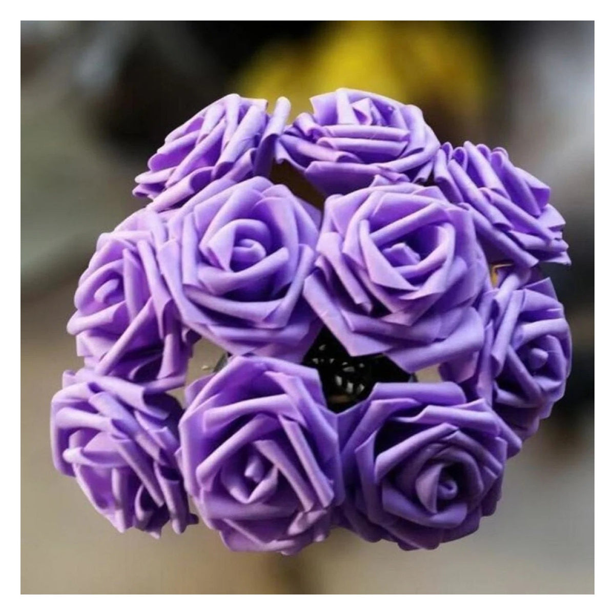 20pcs 7cm Artificial Foam Rose Bouquet – Purple