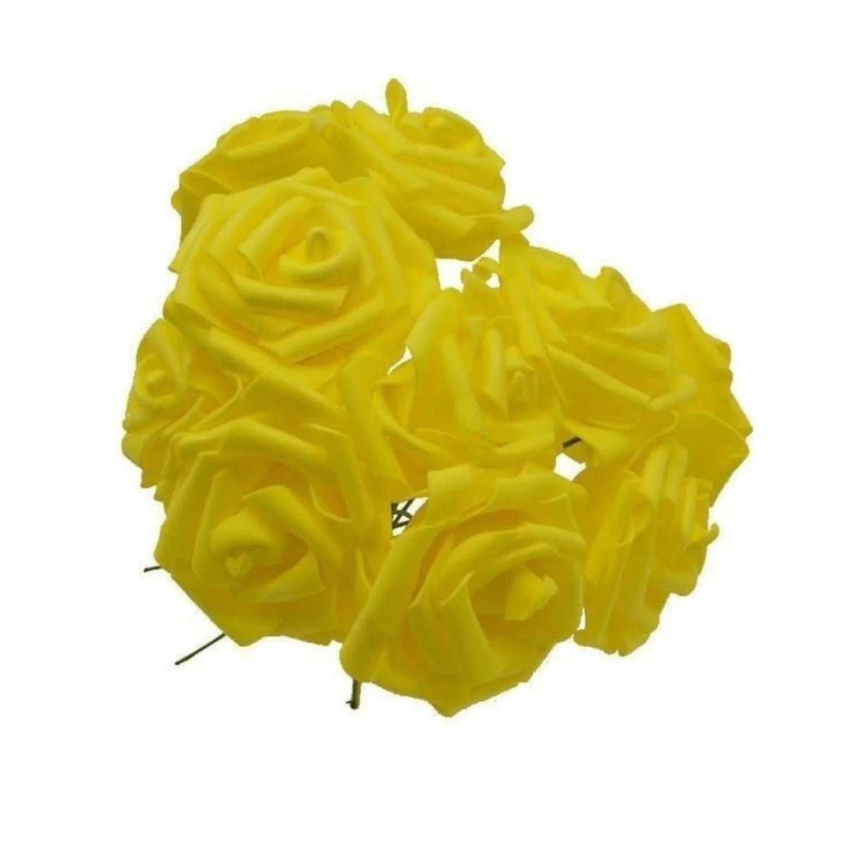 20pcs 7cm Artificial Foam Rose Bouquet – Yellow