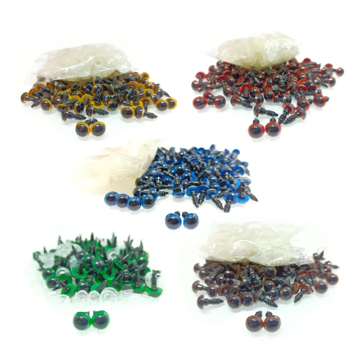 20pcs 8mm Colour Safety Eyes For Teddy Bear Doll Animal Puppet Crafts