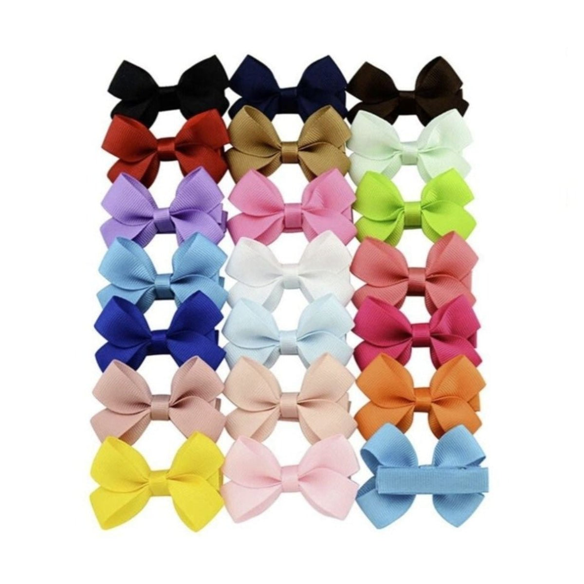 20pcs Hair Bows and Bowties Grosgrain Ribbon for Girls – 5cm Plain