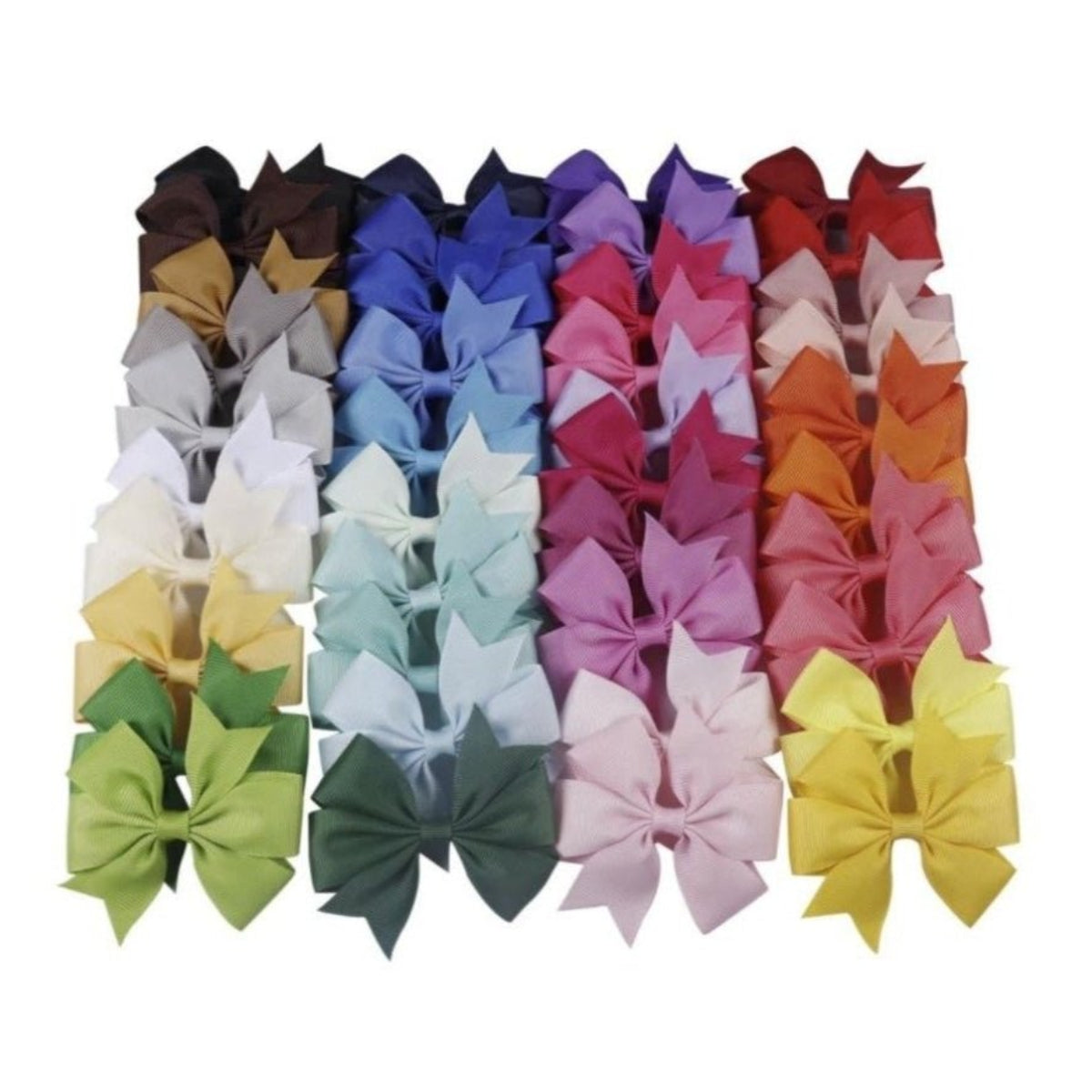 20pcs Hair Bows and Bowties Grosgrain Ribbon for Girls – 8cm Plain