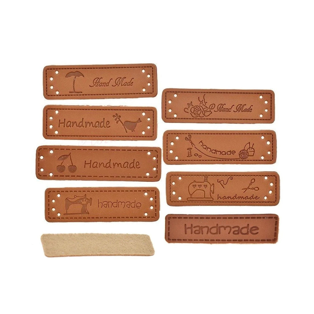20pcs PU Leather Patch Labels Rectangle DIY Garment Tags